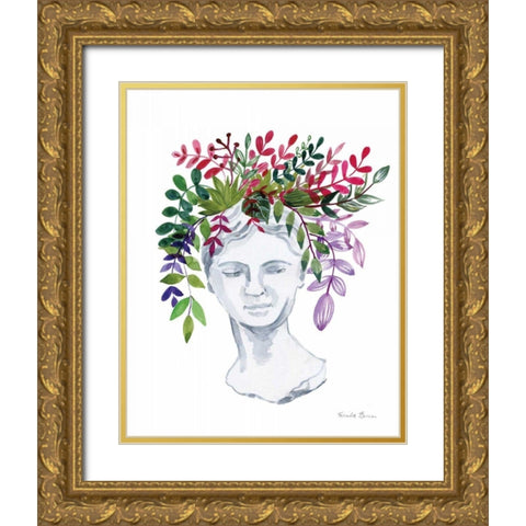 Classical Bloom Gold Ornate Wood Framed Art Print with Double Matting by Zaman, Farida