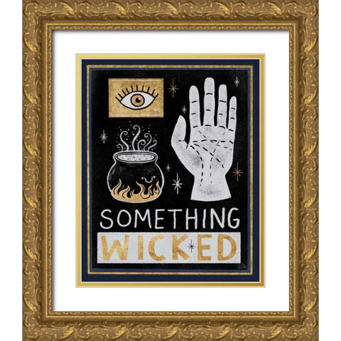 Frightfully Wicked V Dark Gold Ornate Wood Framed Art Print with Double Matting by Averinos, Melissa