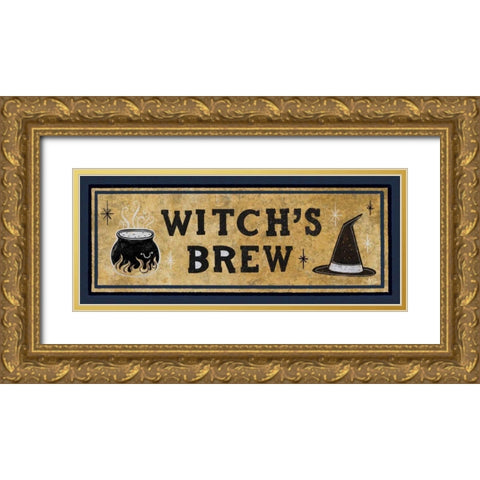 Frightfully Wicked X Dark Gold Ornate Wood Framed Art Print with Double Matting by Averinos, Melissa