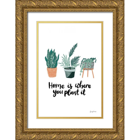 Plant It Gold Ornate Wood Framed Art Print with Double Matting by Thorns, Becky