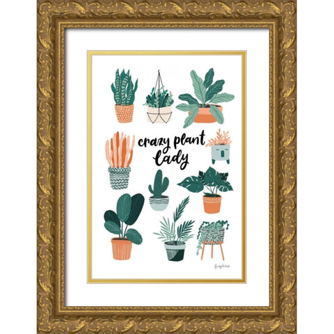 Plant Lady Gold Ornate Wood Framed Art Print with Double Matting by Thorns, Becky