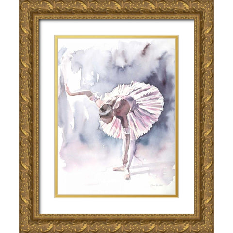 Ballet VI Gold Ornate Wood Framed Art Print with Double Matting by Valle, Aimee Del