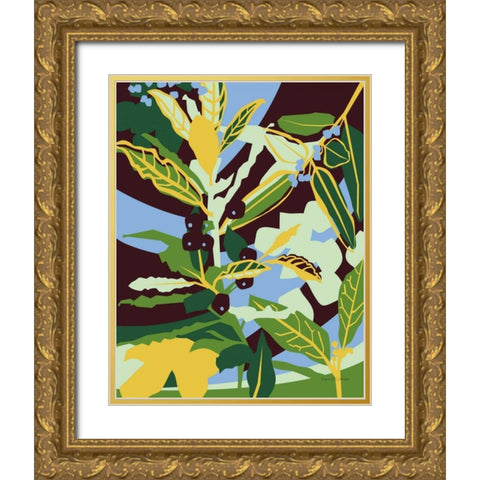 Bay Leaf Gold Ornate Wood Framed Art Print with Double Matting by Gallagher, Megan