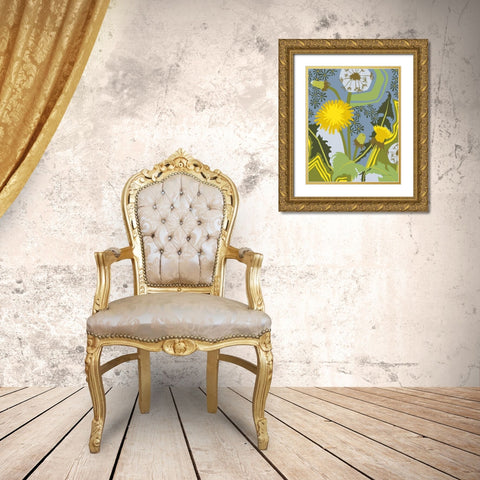 Dandelion Gold Ornate Wood Framed Art Print with Double Matting by Gallagher, Megan