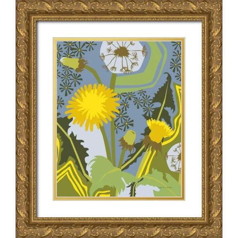 Dandelion Gold Ornate Wood Framed Art Print with Double Matting by Gallagher, Megan