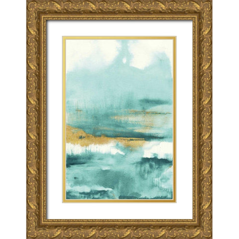 Blue Saffron I Gold Ornate Wood Framed Art Print with Double Matting by Nai, Danhui