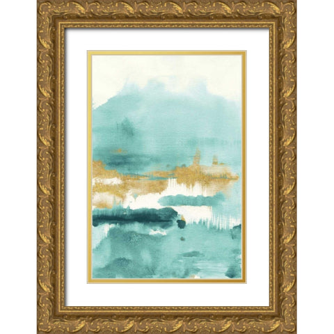 Blue Saffron II Gold Ornate Wood Framed Art Print with Double Matting by Nai, Danhui