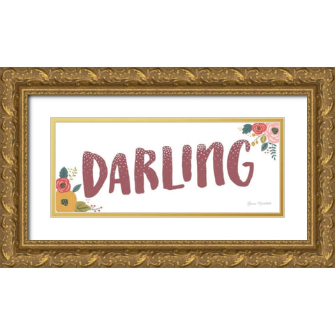 Darling Gold Ornate Wood Framed Art Print with Double Matting by Marshall, Laura