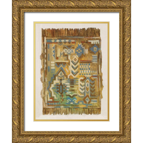 Global Fragments I Gold Ornate Wood Framed Art Print with Double Matting by Vassileva, Silvia