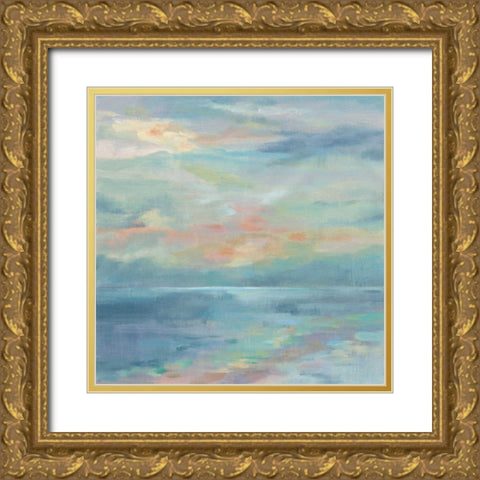 June Morning by the Sea Gold Ornate Wood Framed Art Print with Double Matting by Vassileva, Silvia