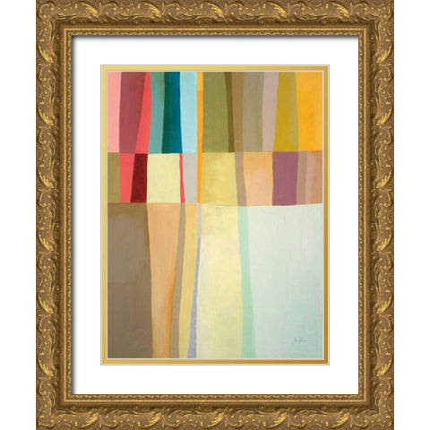 Stitched Together III Gold Ornate Wood Framed Art Print with Double Matting by Davies, Jane