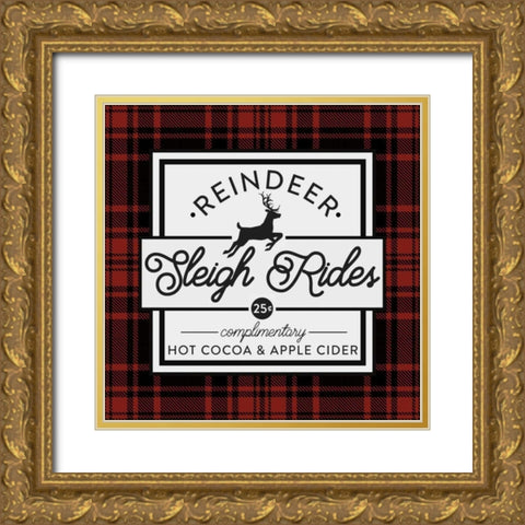 Plaid Holidays III RB Gold Ornate Wood Framed Art Print with Double Matting by Wild Apple Portfolio