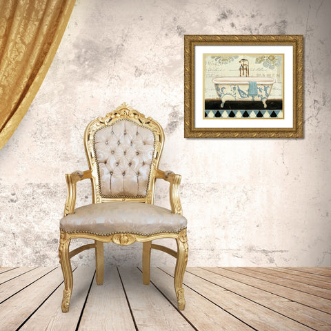Marche de Fleurs Bath II Gold Ornate Wood Framed Art Print with Double Matting by Audit, Lisa