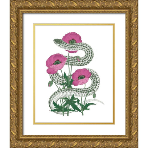 Natural Beauty II Pink Flower Gold Ornate Wood Framed Art Print with Double Matting by Wild Apple Portfolio