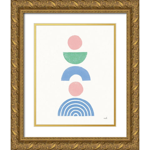 Minimalist Boho I Pastel Gold Ornate Wood Framed Art Print with Double Matting by Hershey, Moira