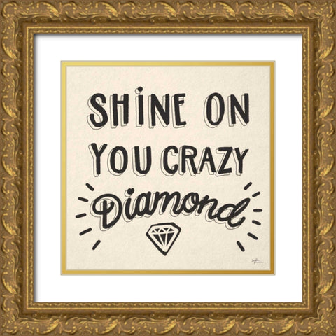 Shine On I Neutral Gold Ornate Wood Framed Art Print with Double Matting by June, Dina