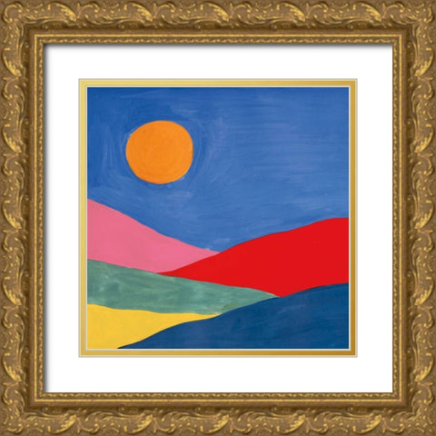 Desert Landscape I Gold Ornate Wood Framed Art Print with Double Matting by Zaman, Farida