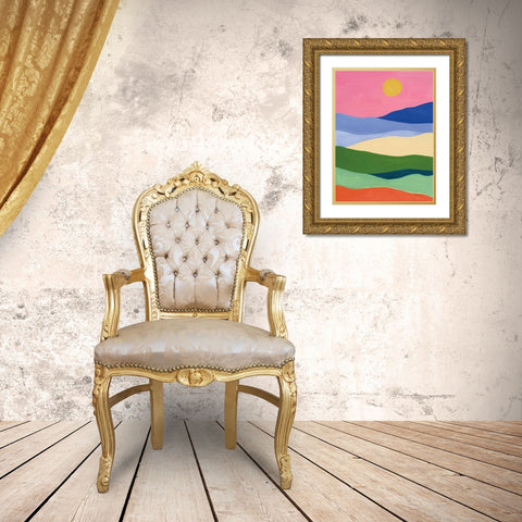 Desert Landscape II Gold Ornate Wood Framed Art Print with Double Matting by Zaman, Farida