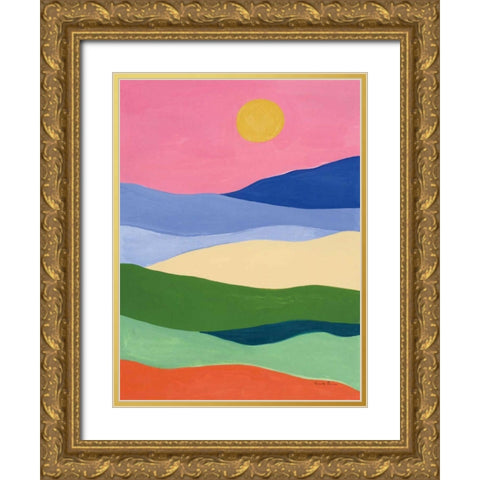 Desert Landscape II Gold Ornate Wood Framed Art Print with Double Matting by Zaman, Farida