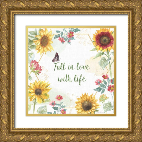 Sunflower Splendor II Gold Ornate Wood Framed Art Print with Double Matting by Grove, Beth