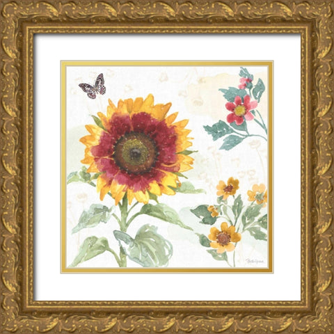 Sunflower Splendor VII Gold Ornate Wood Framed Art Print with Double Matting by Grove, Beth