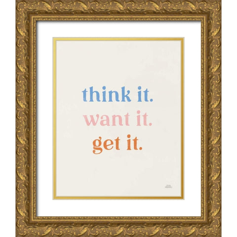 Think It Gold Ornate Wood Framed Art Print with Double Matting by Marshall, Laura