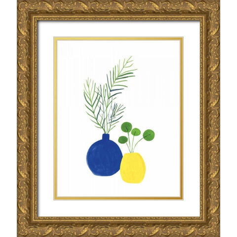 Potted I Gold Ornate Wood Framed Art Print with Double Matting by Zaman, Farida
