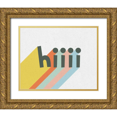 Rainbow Words VI Crop Gold Ornate Wood Framed Art Print with Double Matting by Hershey, Moira