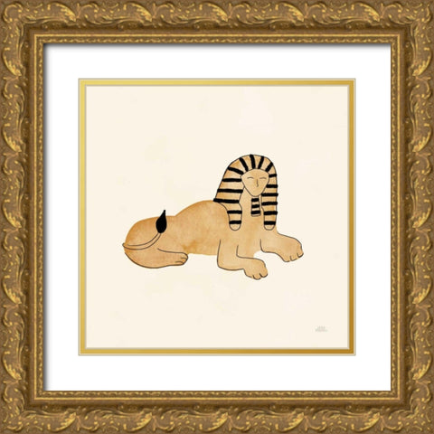 World Traveler Sphinx Gold Ornate Wood Framed Art Print with Double Matting by Marshall, Laura