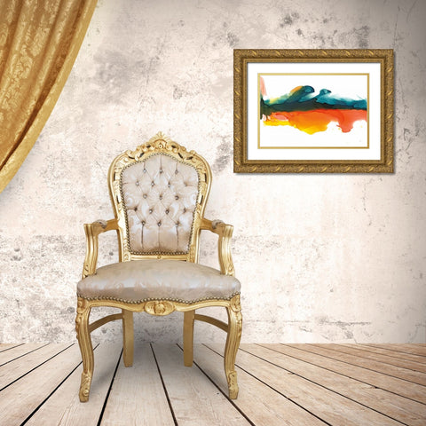 Hills Gold Ornate Wood Framed Art Print with Double Matting by Paschke, Chris