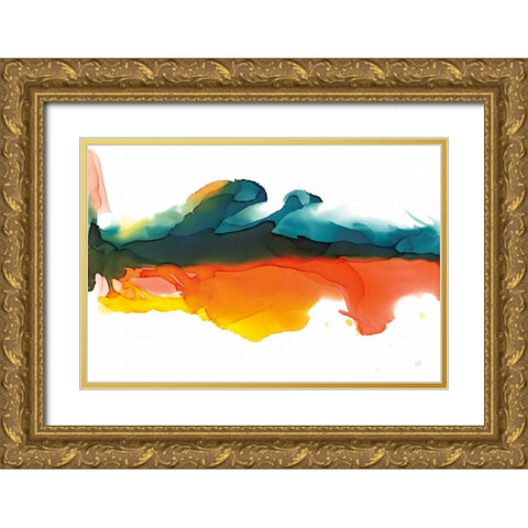Hills Gold Ornate Wood Framed Art Print with Double Matting by Paschke, Chris