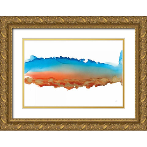 Coastal Ink VII Gold Ornate Wood Framed Art Print with Double Matting by Paschke, Chris