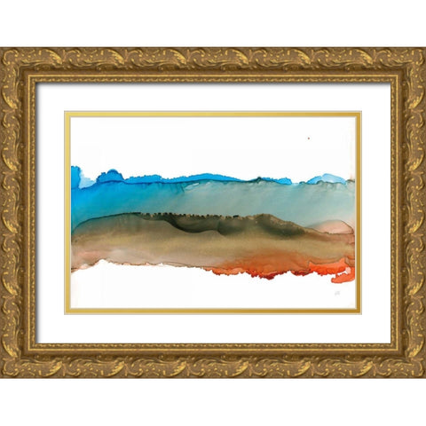 Coastal Ink VIII Gold Ornate Wood Framed Art Print with Double Matting by Paschke, Chris