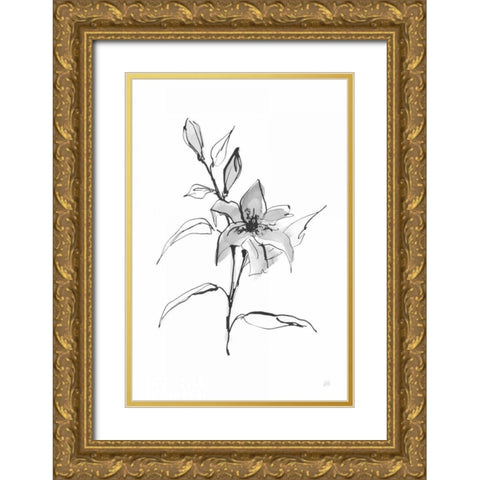 Wash Tiger Lily Gold Ornate Wood Framed Art Print with Double Matting by Paschke, Chris