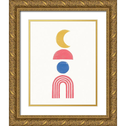 Minimalist Boho II Bright Gold Ornate Wood Framed Art Print with Double Matting by Hershey, Moira