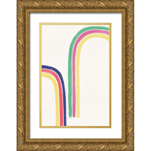 Rainbow Blush II Gold Ornate Wood Framed Art Print with Double Matting by York, Leah