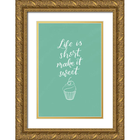 Kitchen Words I Gold Ornate Wood Framed Art Print with Double Matting by Thorns, Becky