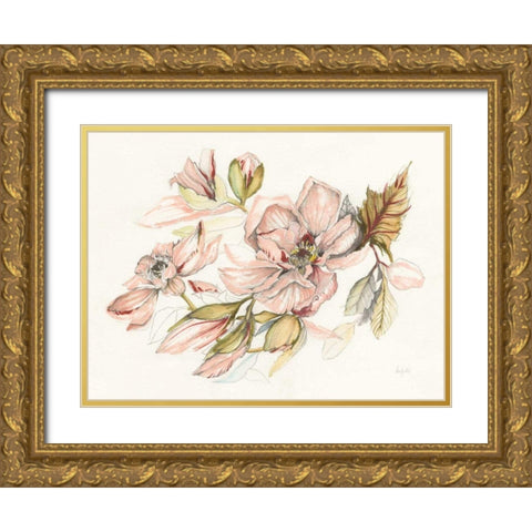 Magnolia Morning Gold Ornate Wood Framed Art Print with Double Matting by Rice, Kristy