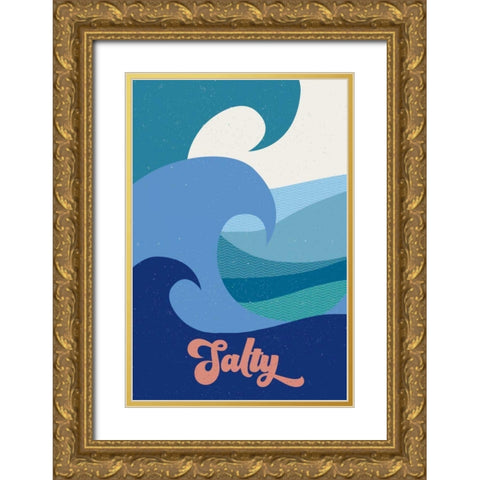 Salty Gold Ornate Wood Framed Art Print with Double Matting by Wild Apple Portfolio