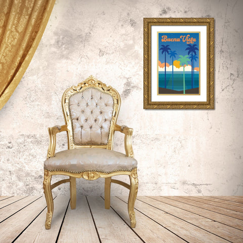 Buena Vista Gold Ornate Wood Framed Art Print with Double Matting by Wild Apple Portfolio