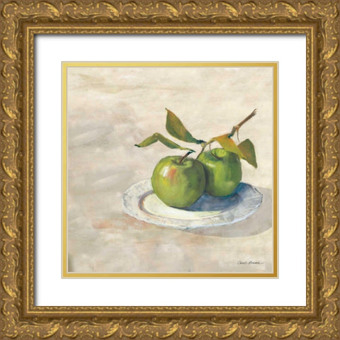 Green Apple I Neutral Gold Ornate Wood Framed Art Print with Double Matting by Rowan, Carol