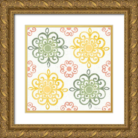 Citrus Charm Pattern IIA Gold Ornate Wood Framed Art Print with Double Matting by Grove, Beth