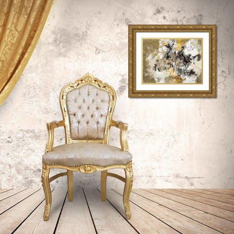 Leaves on the Asphalt Gold Ornate Wood Framed Art Print with Double Matting by Vassileva, Silvia