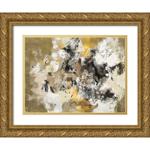 Leaves on the Asphalt Gold Ornate Wood Framed Art Print with Double Matting by Vassileva, Silvia