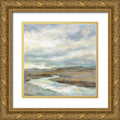 Iceland Silver River Gold Ornate Wood Framed Art Print with Double Matting by Vassileva, Silvia