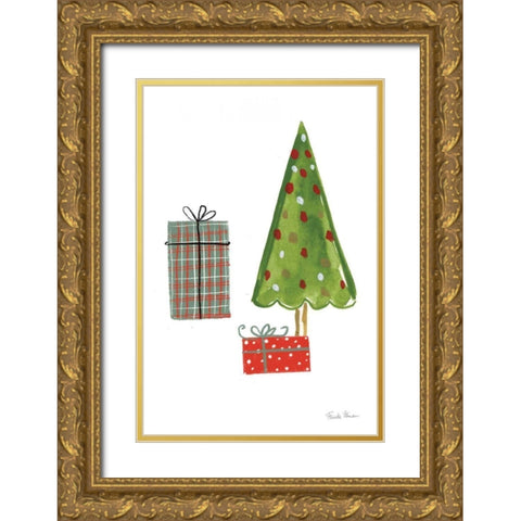 North Pole Pals III Gold Ornate Wood Framed Art Print with Double Matting by Zaman, Farida