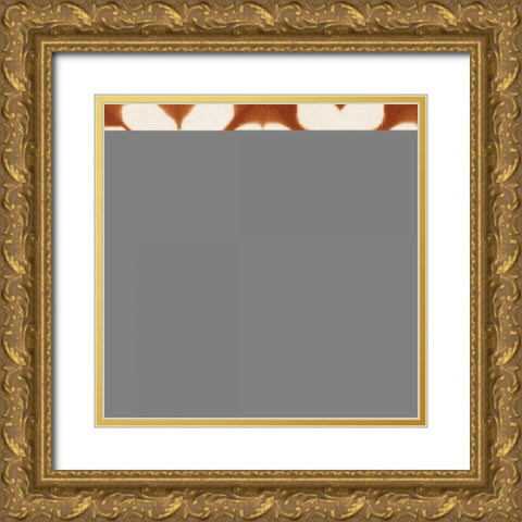 Shibori Square I Orange Gold Ornate Wood Framed Art Print with Double Matting by Green, Nancy