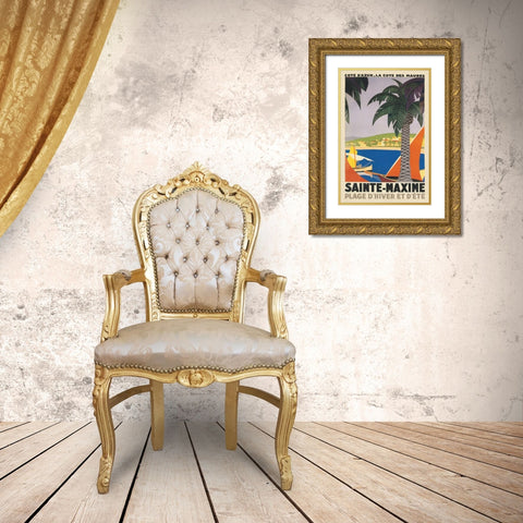 Travel Poster I Gold Ornate Wood Framed Art Print with Double Matting by Wild Apple Portfolio