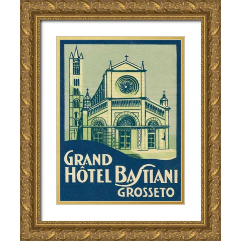 Travel Poster III Gold Ornate Wood Framed Art Print with Double Matting by Wild Apple Portfolio