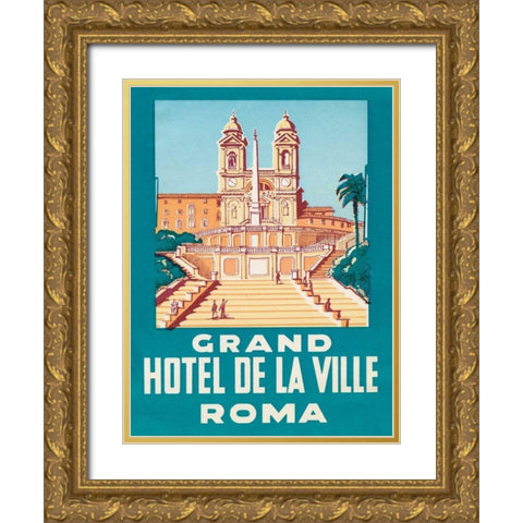 Travel Poster IV Gold Ornate Wood Framed Art Print with Double Matting by Wild Apple Portfolio